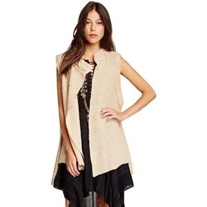 Free People Stand & Deliver Wool Alpaca Blend Cape Sweater Vest